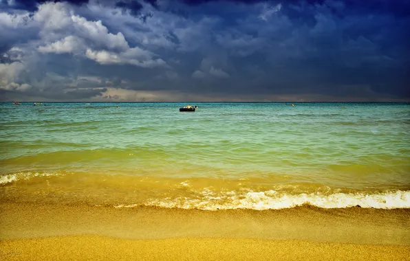 Picture SEA, HORIZON, The SKY, SAND, CLOUDS, STAY, PEOPLE, RESORT