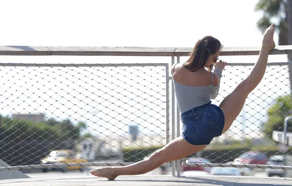 Summer, girl, flexibility, yoga