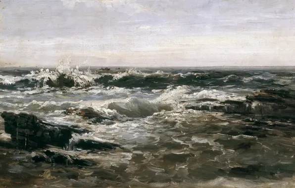 Wave, seascape, Carlos de Haes