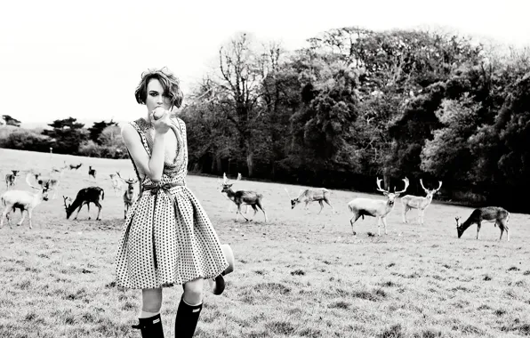 Field, Keira Knightley, deer, Vogue