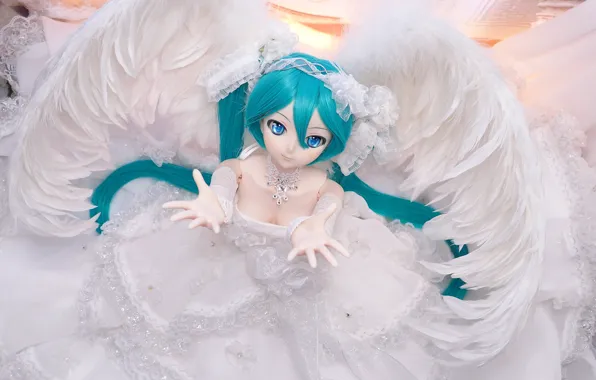 Girl, wings, angel, doll