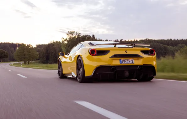 Picture auto, yellow, Ferrari, supercar, Ferrari, back, Rosso, Novitec