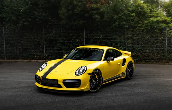 Picture yellow, coupe, 911, Porsche, 991, Manhart, 911 Turbo S, 2020