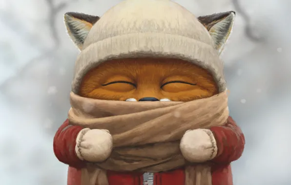 Fox, Winter, Figure, Fox, Art, Art, Winter, Cub