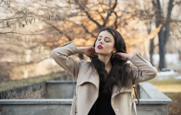Picture face, hair, lipstick, beauty, coat, Ester