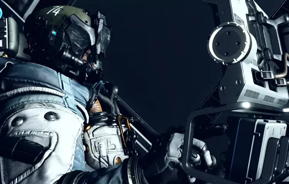 Space, ship, astronaut, devices, the suit, cabin, starfield