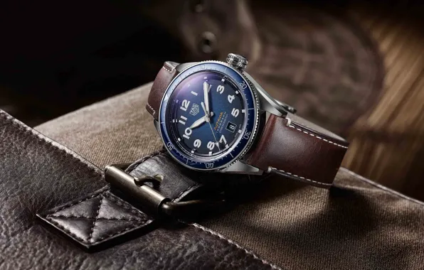 Switzerland, Switzerland, TAG Heuer, 2019, Tag Heuer Autavia Collection, Swiss luxury watch, steel with blue …