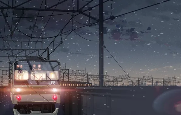 Picture snow, train, 5 centimeters per second, Makoto Xingkai