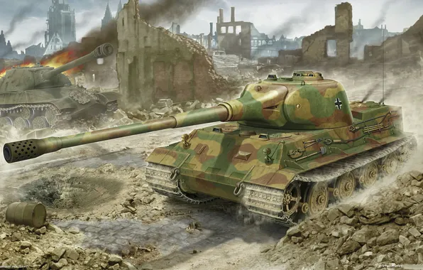 War, Leo, art, tank, heavy, German, Lowe, Pz.Kpfw. VII