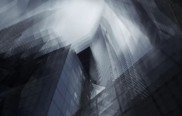Abstraction, the city, home, skyscrapers, effect, skyscrapers