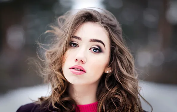 Look, close-up, face, glare, background, model, portrait, makeup