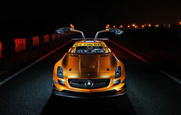 Mercedes-Benz, AMG, SLS, orange, GT3S
