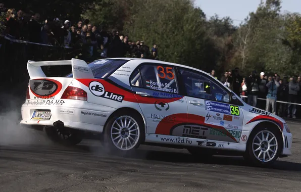 Picture race, White, Sport, People, Turn, Mitsubishi, Lancer, WRC