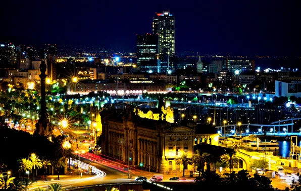 Night, Spain, night, Barcelona, Barcelona, Spain, Catalonia, Catalonia