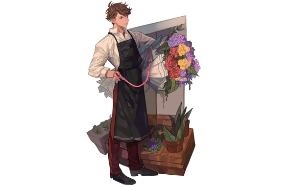 Flowers, bouquet, guy, Volleyball, Haikyuu, Oikawa Toora, florist