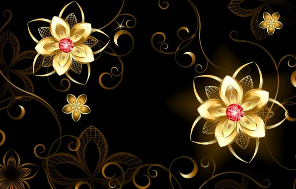 Picture flowers, background, patterns, 3D Graphics