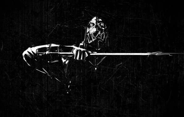 Knife, scratches, Art, killer, assassin, fan art, Dishonored, Corvo Attan