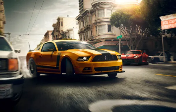 Mustang, Ford, Muscle, Dodge, Red, Car, Viper, Speed