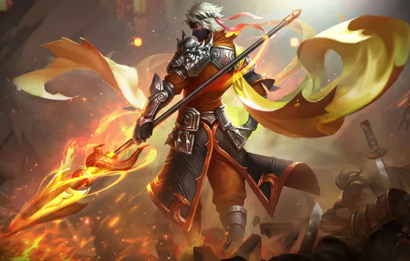 Weapons, the game, back, armor, warrior, guy, King of Glory, The king of glory