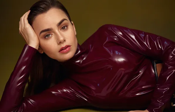 Eyes, look, girl, pose, actress, beautiful, Lily Collins, Vogue