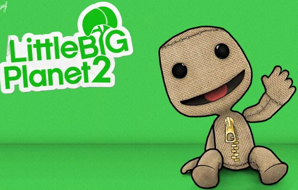 Background, cartoon, figure, green, ps3, Little Big Planet 2, LBP2