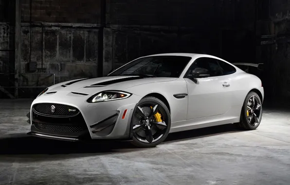 White, Jaguar, car, sports, XKR-S