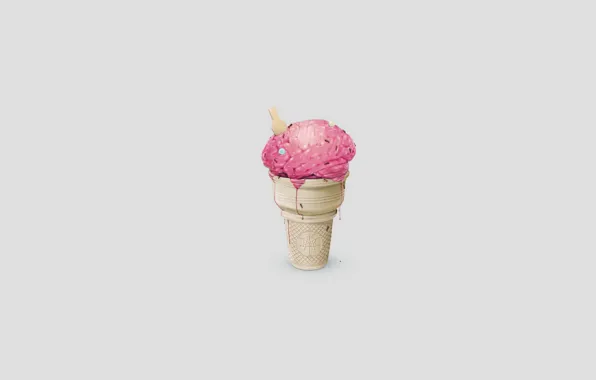 Picture minimalism, ants, ice cream, brain, Cup