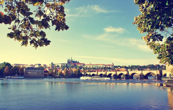 Picture water, bridge, Prague