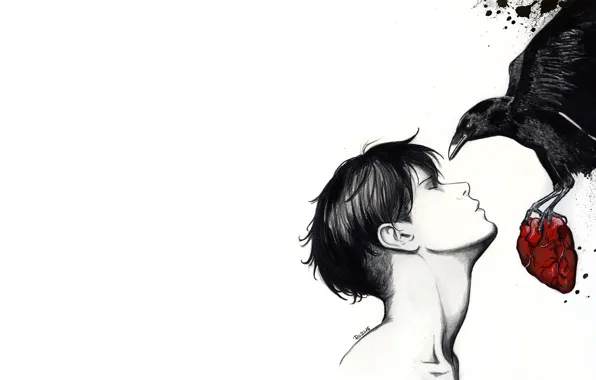 Heart, art, crow, Attack Of The Titans, Shingeki No Kyojin, Levi Ackerman, by redwarrior3