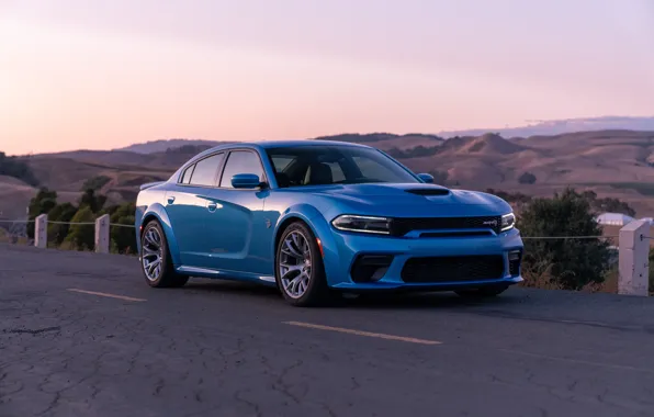 Sunset, the evening, Dodge, Charger, Hellcat, SRT, Widebody, 2019
