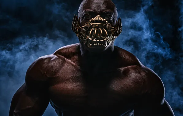 Pose, style, background, body, mask, male, muscle, bodybuilder