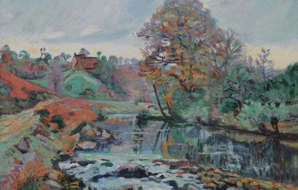 Landscape, river, picture, Arman Hyomin, Armand Guillaumin, Landscape Of The Creuse, The view from the …