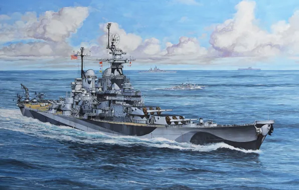 Ship, art, Navy, American, military, battleship, USS, battleship