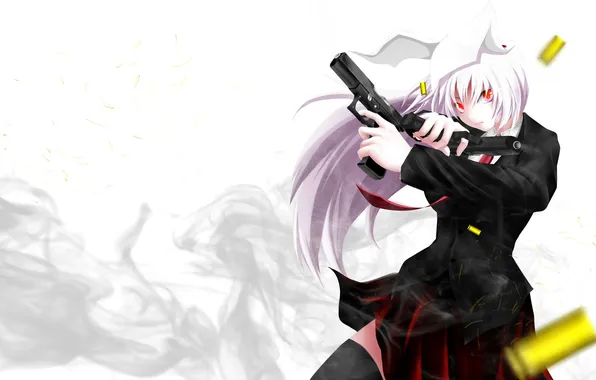 Picture look, girl, weapons, Bunny, sleeve, ears, touhou, art
