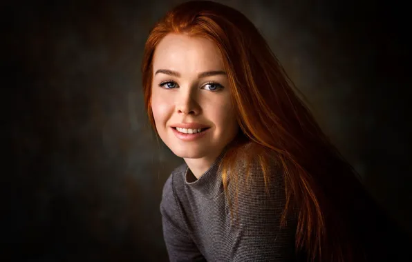 Picture look, girl, pose, smile, background, model, portrait, makeup