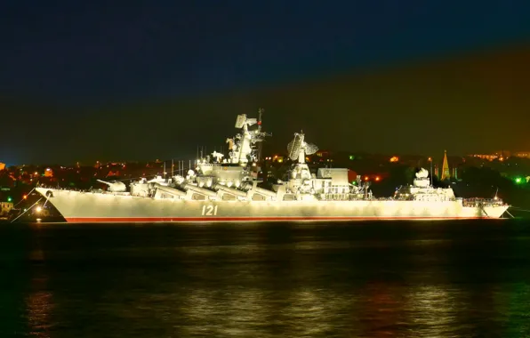 Picture backlight, Moscow, cruiser, rocket