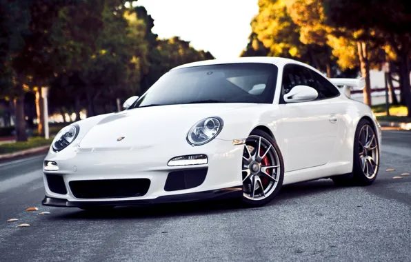 Picture white, 911, Porsche, GT3