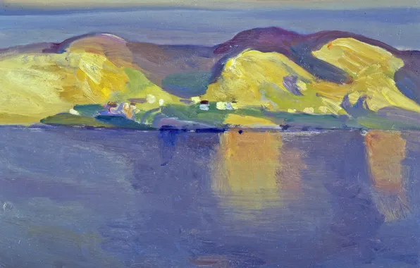 Picture sea, landscape, island, home, picture, Rockwell Kent, Rockwell Kent, Conception Bay. Newfoundland