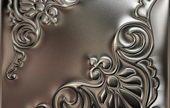 Metal, pattern, texture, ornament, metallic, relief, foil, chasing