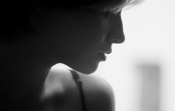 Portrait, black and white, Arina, Alexander Strelkov