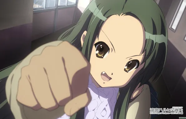 Anger, door, schoolgirl, fist, showdown, The Melancholy Of Haruhi Suzumiya, corridor, the Melancholy of Haruhi …
