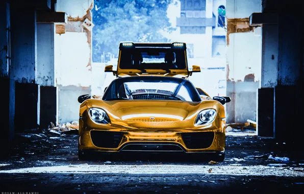 Porsche, Spyder, 918, Golden