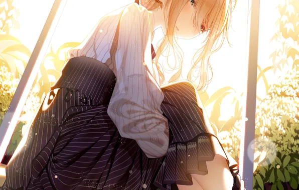 Girl, anime, Skirt, Violet Evergarden