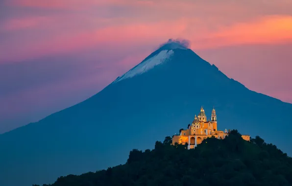 Mexico, Mountain, Church, Cholula, Volcanic Shrine