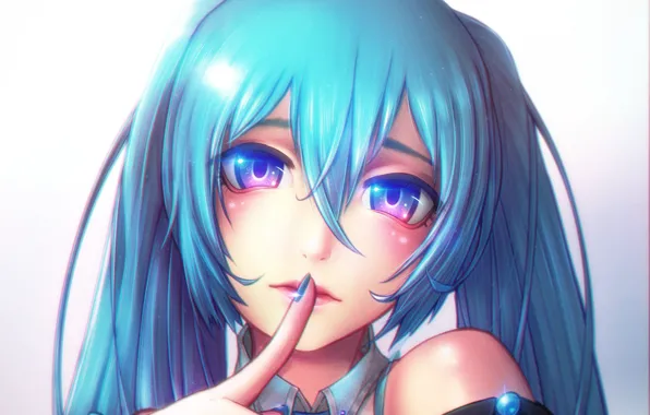 Hatsune Miku, Vocaloid, long hair, girls, anime, blue eyes, twintails, aqua hair