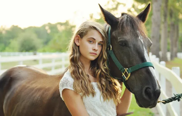 Summer, girl, horse