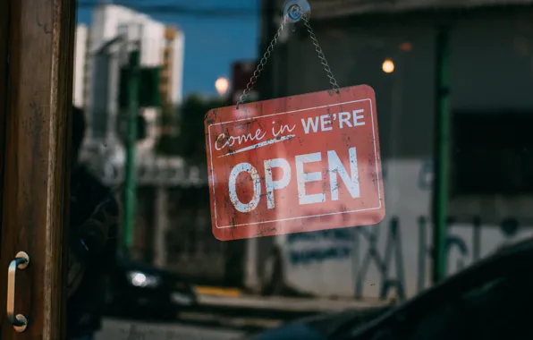 Picture Wallpaper, Reflection, Open, Signboard