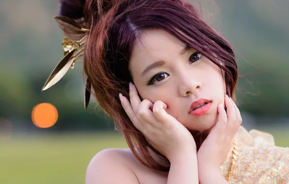 Picture makeup, brown-eyed, Vivi, Oriental girl