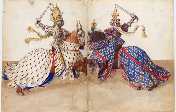 Book, Armor, Picture, Horse, Swords, Tournament, Bourbon, French artist
