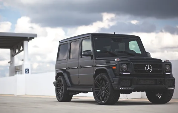 Black, Parking, obloka, Gaelic, g63-amg